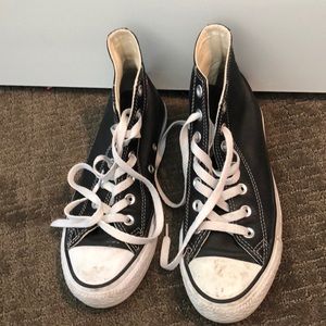 Black Leather High Tops